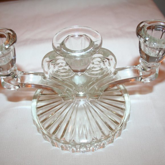 Reduced! 3 LIGHT CANDLESTICK - Cosmos Clear by Jeannette (6pcs) - Picture 8 of 9